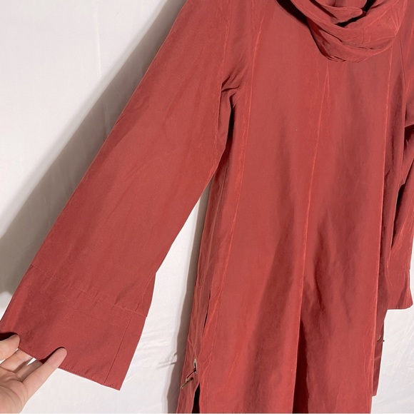 Vintage Apropos Red Orange Oversized Lightweight Jacket With Hood M - Picture 10 of 16